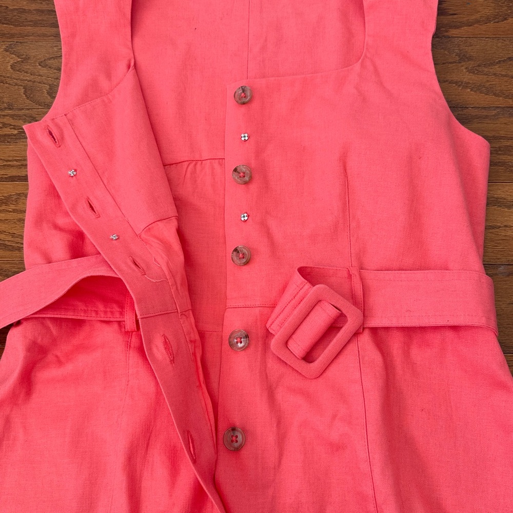 Banana Republic linen blend button front midi dress - Picture 7 of 9